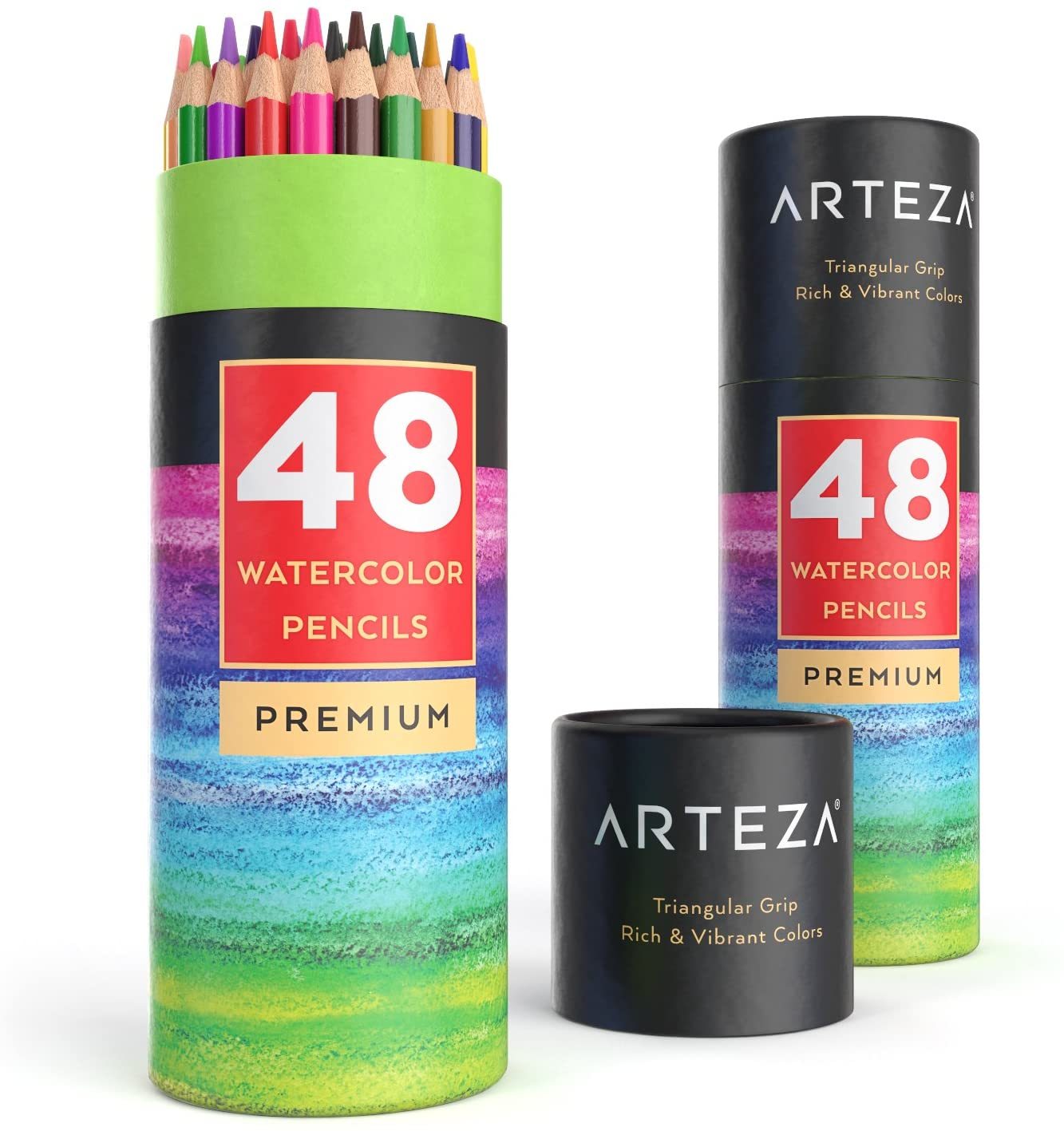 Arteza Watercolor Pencils, Triangle Shaped, Assorted Jordan